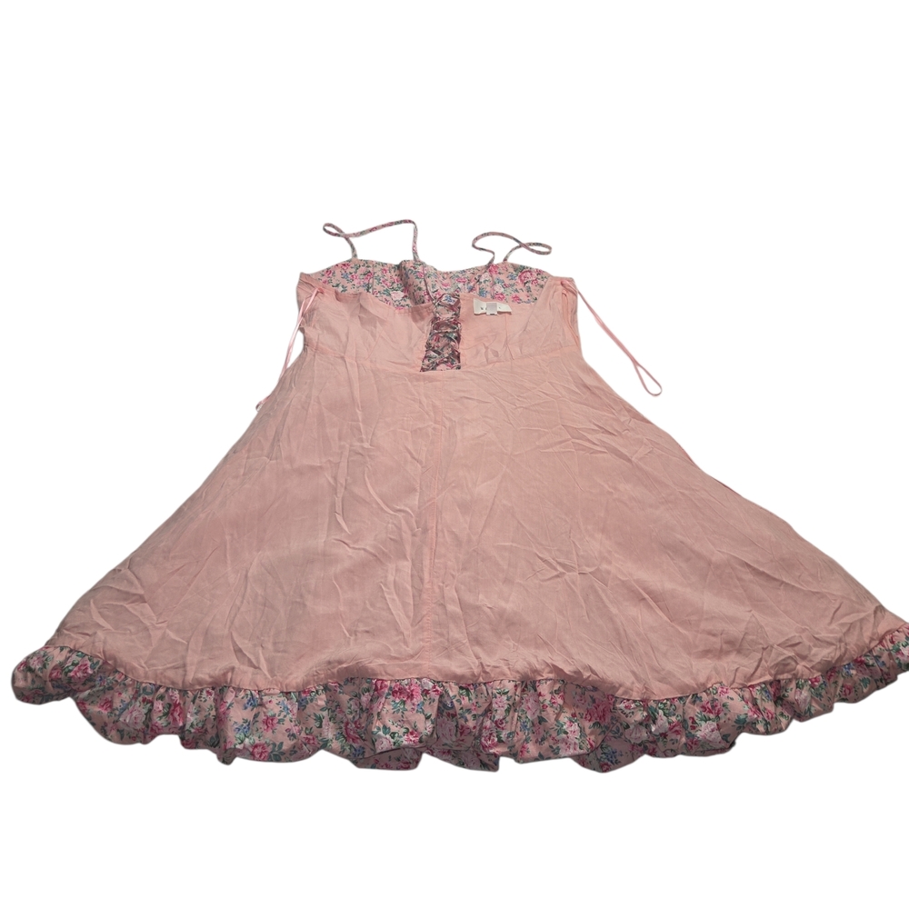 Floral Pink Lace-Up‎ Dress - Picture 4 of 8